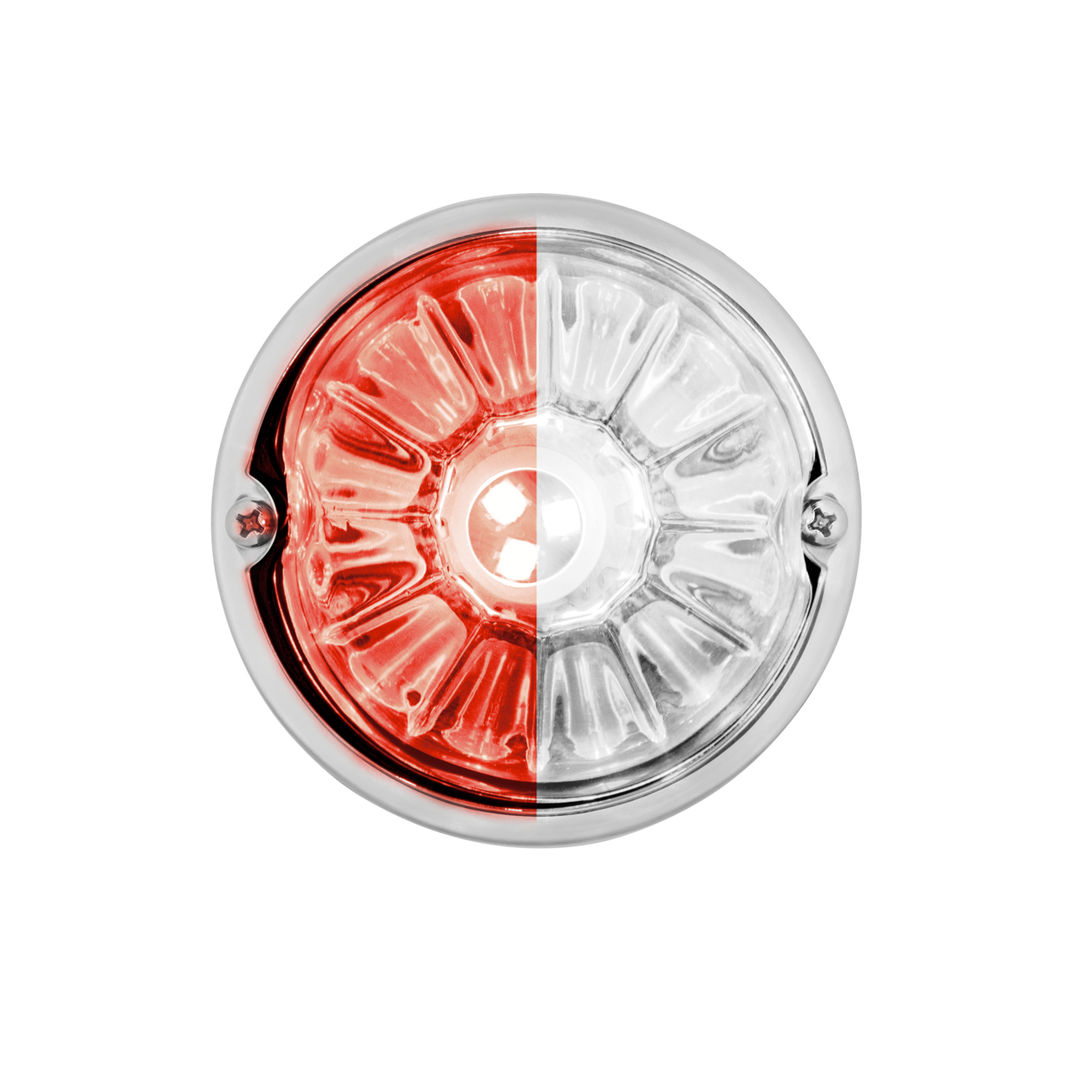 UltraBurst Glass Lens Red to White Double Fury 18 LED 360 Degree 1157 LED Bulb Watermelon Light Flush Mount