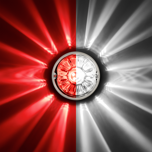 UltraBurst Glass Lens Red to White Double Fury 18 LED 360 Degree 1157 LED Bulb Watermelon Light Flush Mount