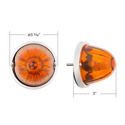 UltraBurst Glass Lens Amber Dual Function 18 LED 360 Degree 1157 LED Bulb Watermelon Light Flush Mount