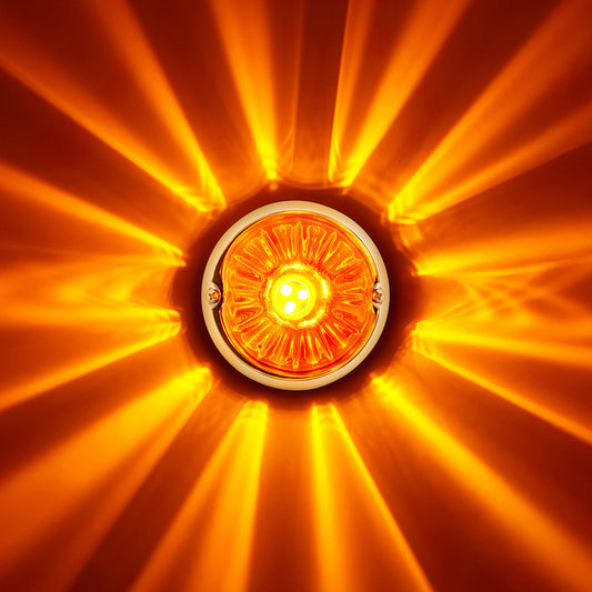 UltraBurst Glass Lens Amber Dual Function 18 LED 360 Degree 1157 LED Bulb Watermelon Light Flush Mount
