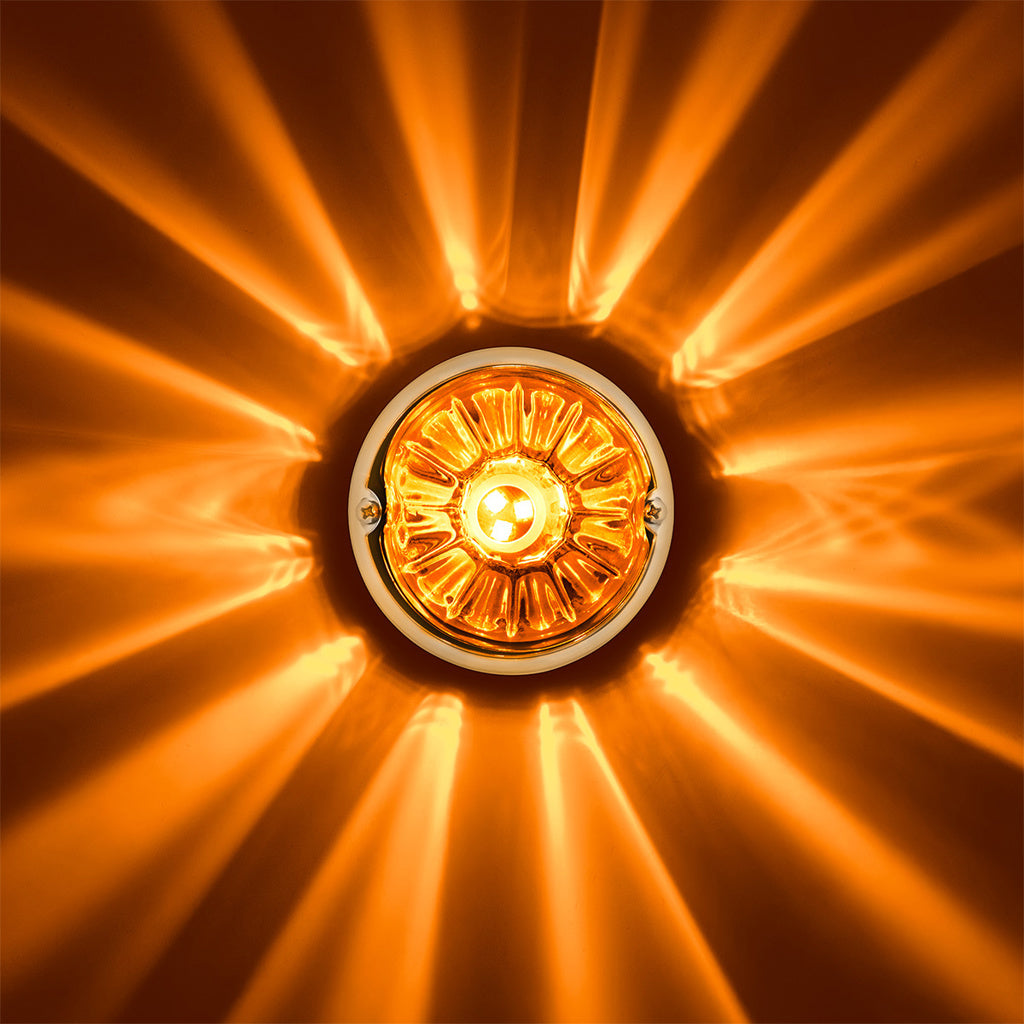 UltraBurst Glass Lens Amber Dual Function 18 LED 360 Degree 1157 LED Bulb Watermelon Light Flush Mount
