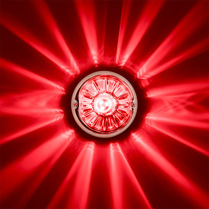 UltraBurst Glass Lens Red Dual Function 18 LED 360 Degree 1157 LED Bulb Watermelon Light Flush Mount