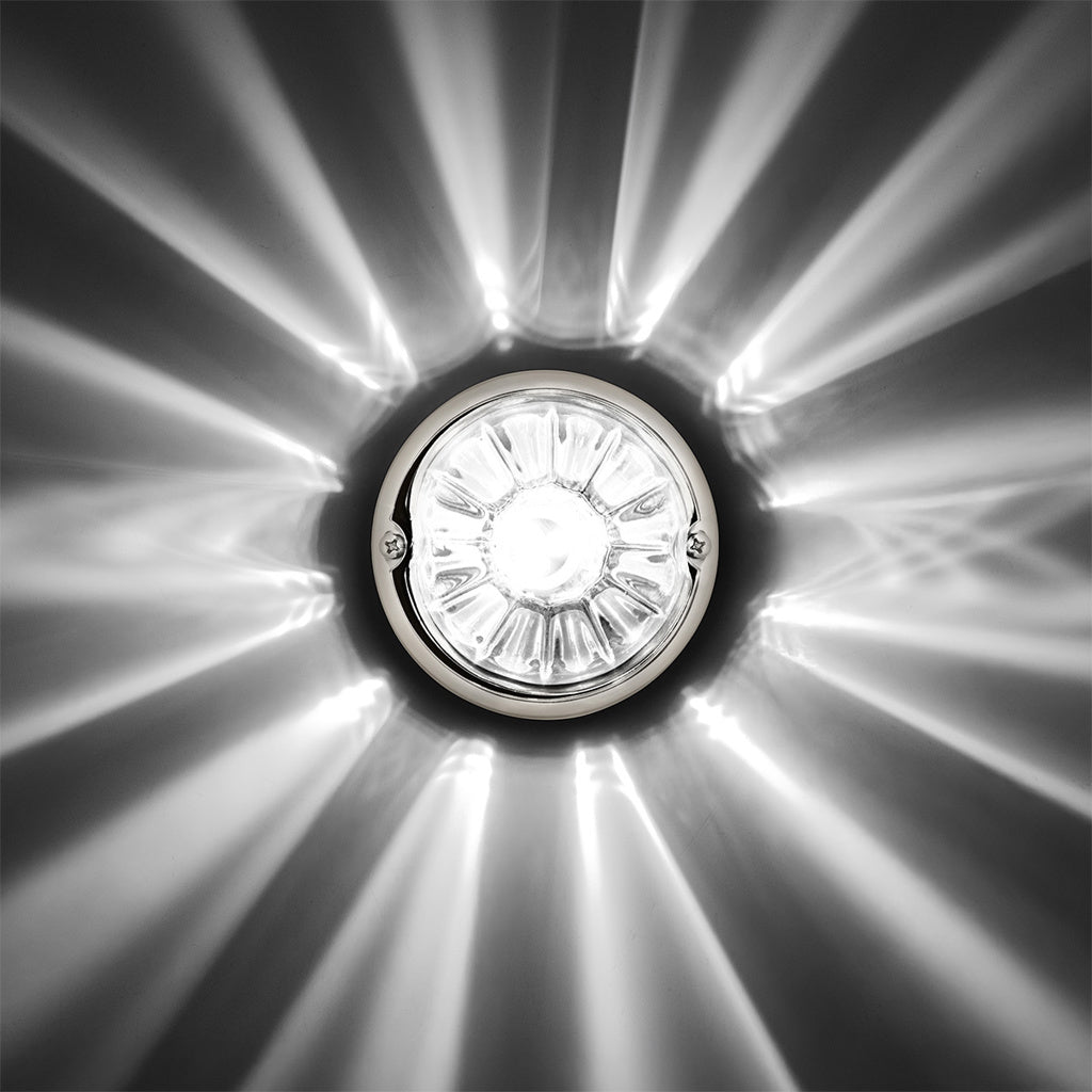 UltraBurst Glass Lens White Dual Function 18 LED 360 Degree 1157 LED Bulb Watermelon Light Flush Mount