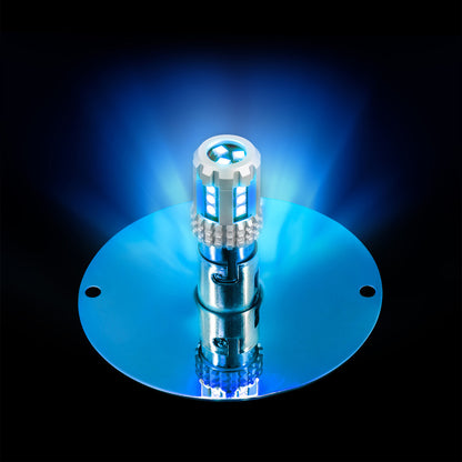 UltraBurst Glass Lens Blue Dual Function 18 LED 360 Degree 1157 LED Bulb Watermelon Light Flush Mount