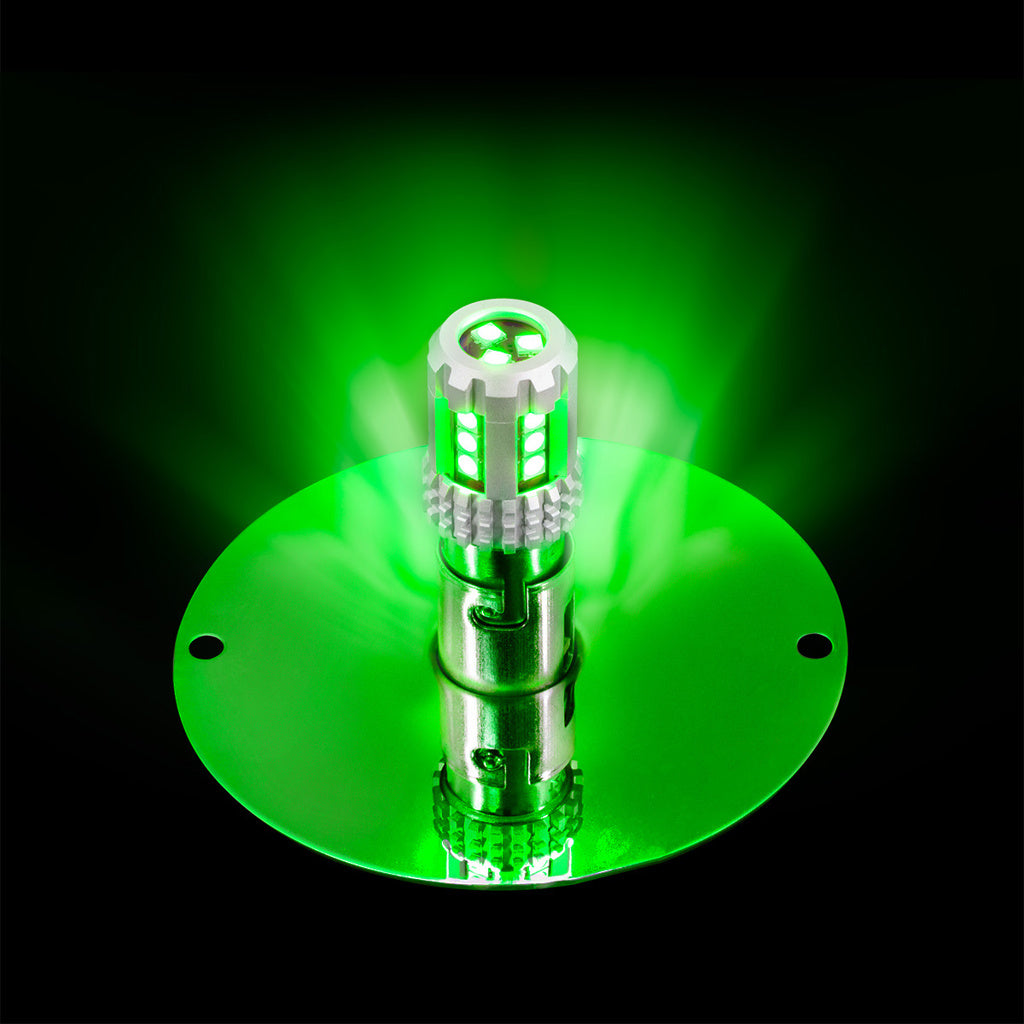 UltraBurst Glass Lens Green Dual Function 18 LED 360 Degree 1157 LED Bulb Watermelon Light Flush Mount