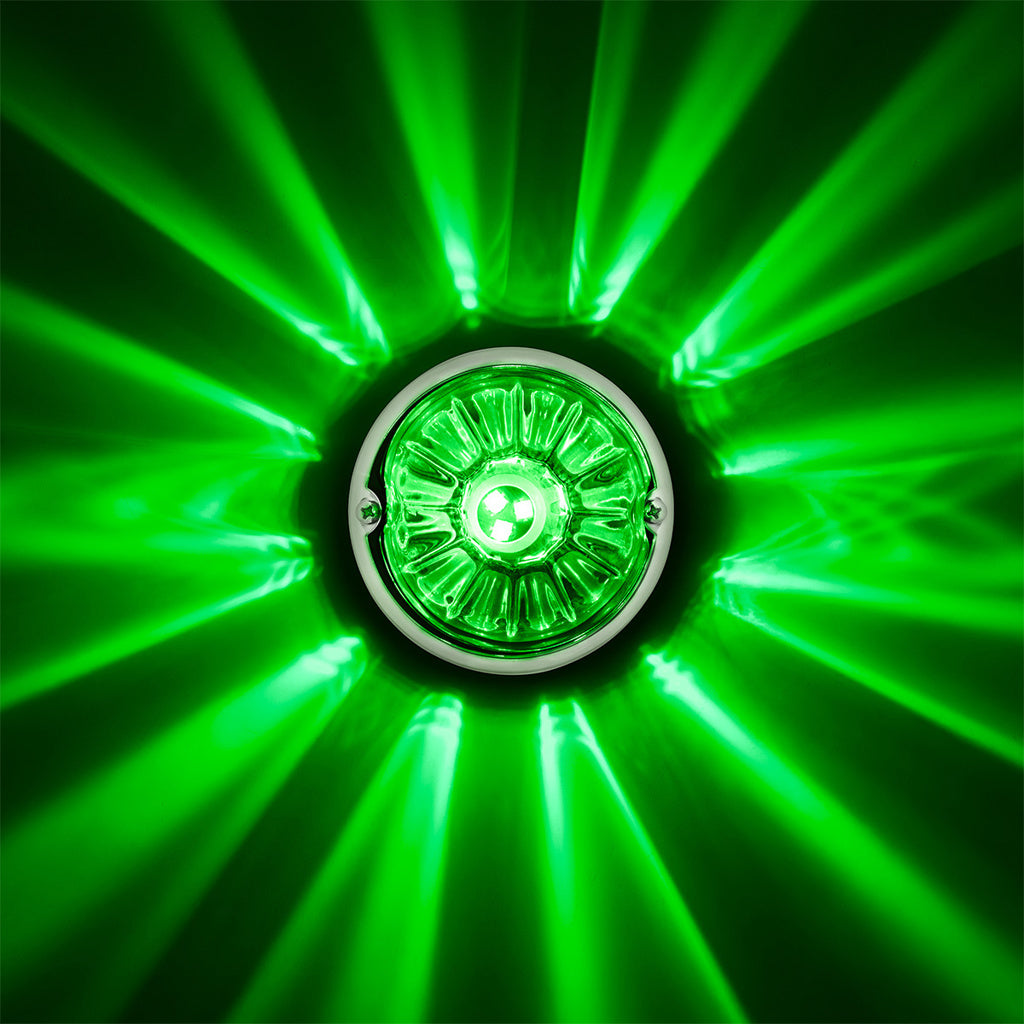 UltraBurst Glass Lens Green Dual Function 18 LED 360 Degree 1157 LED Bulb Watermelon Light Flush Mount