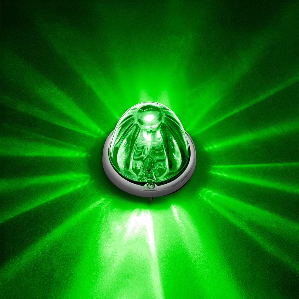 UltraBurst Glass Lens Green Dual Function 18 LED 360 Degree 1157 LED Bulb Watermelon Light Flush Mount