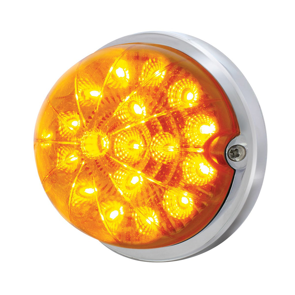 17 LED Amber Dual Function Watermelon Reflector Flush Mount Light