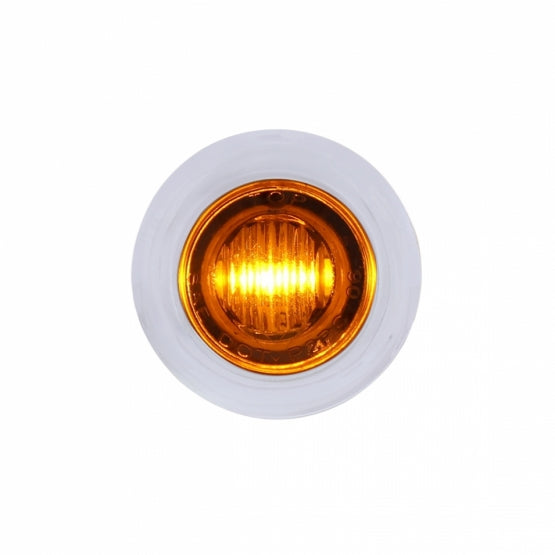 Amber 3 LED Dual Function Clearance and Marker 3/4" Mini Light with Bezel and Amber Lens
