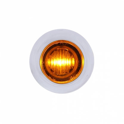 Amber 3 LED Dual Function Clearance and Marker 3/4" Mini Light with Bezel and Amber Lens