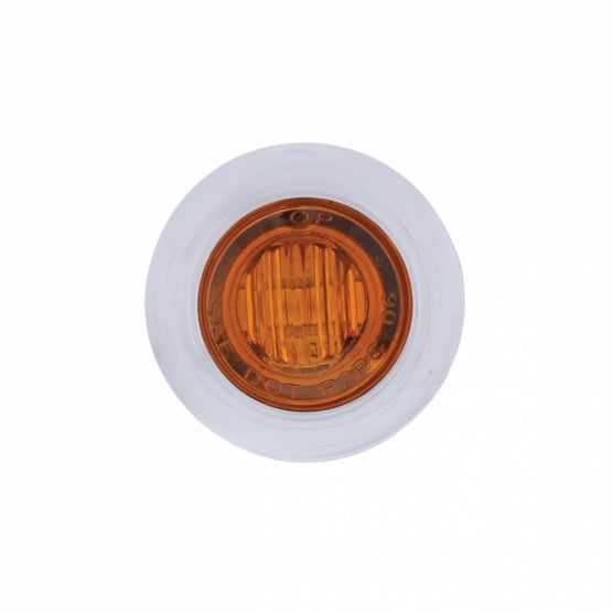 Amber 3 LED Dual Function Clearance and Marker 3/4" Mini Light with Bezel and Amber Lens