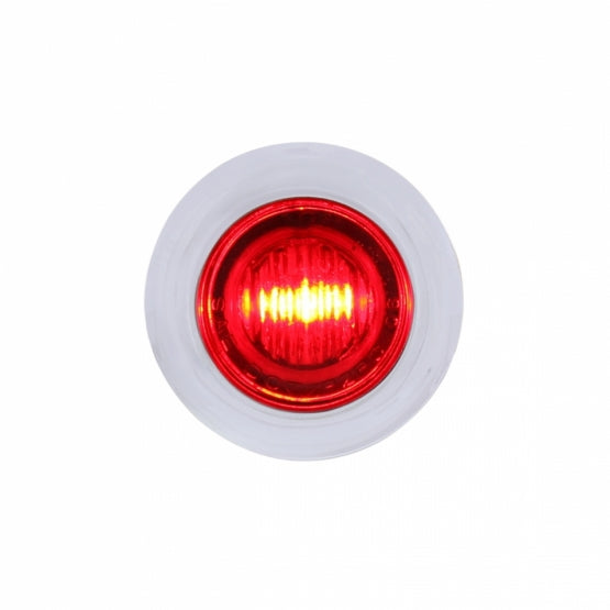 Red 3 LED Dual Function Clearance and Marker 3/4" Mini Light with Bezel and Red Lens