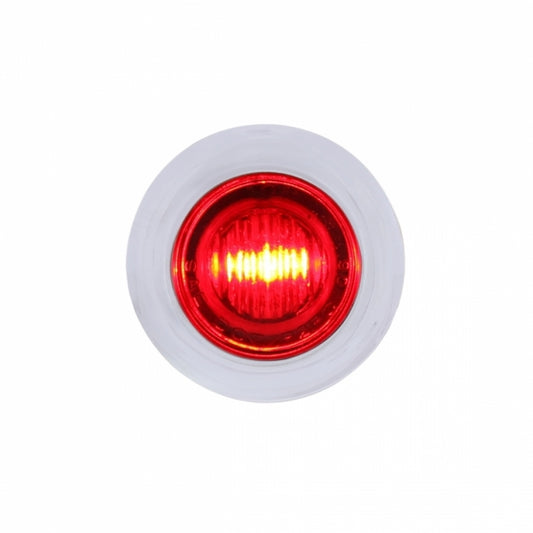 Red 3 LED Dual Function Clearance and Marker 3/4" Mini Light with Bezel and Red Lens