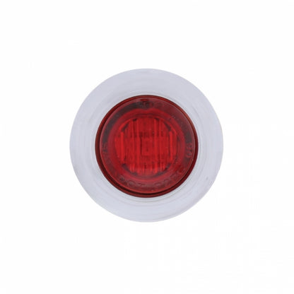 Red 3 LED Dual Function Clearance and Marker 3/4" Mini Light with Bezel and Red Lens