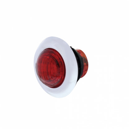 Red 3 LED Dual Function Clearance and Marker 3/4" Mini Light with Bezel and Red Lens