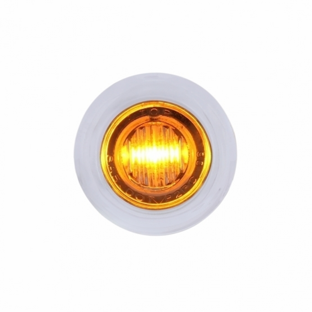 Amber 3 LED Dual Function Clearance and Marker 3/4" Mini Light with Bezel and Clear Lens