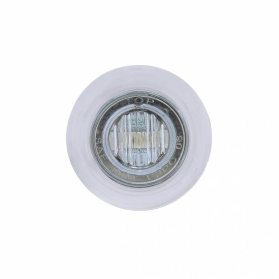 Red 3 LED Dual Function Clearance and Marker 3/4" Mini Light with Bezel and Clear Lens