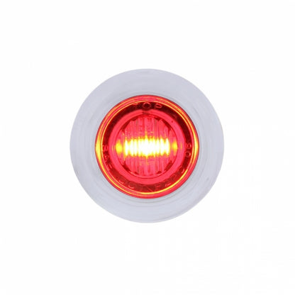 Red 3 LED Dual Function Clearance and Marker 3/4" Mini Light with Bezel and Clear Lens