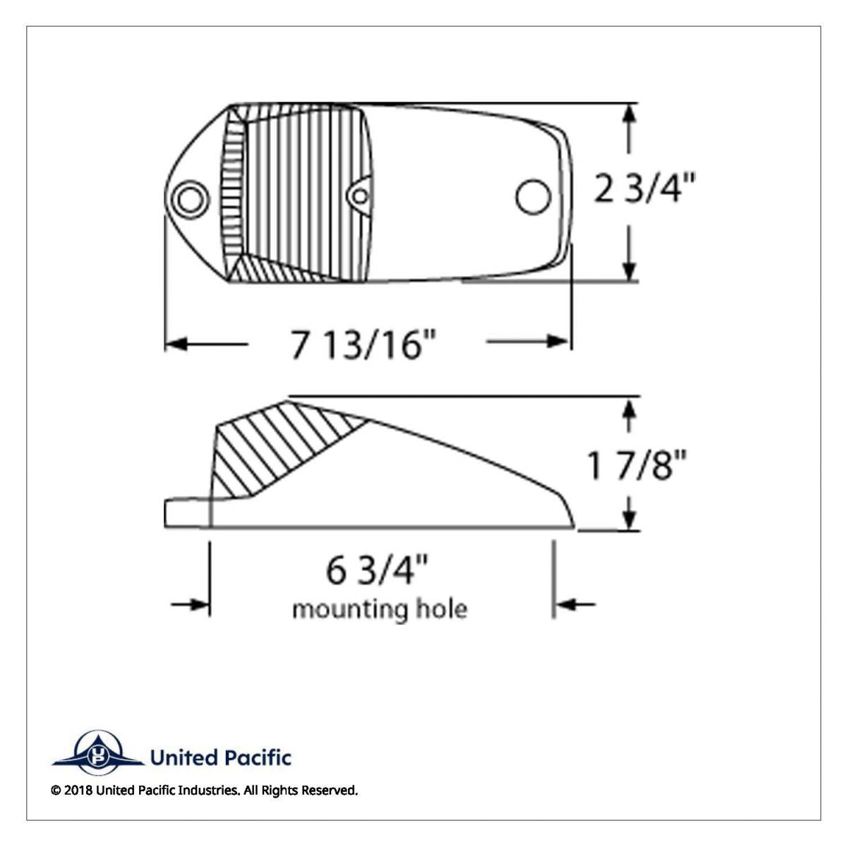 Chrome Plated Metal Pick-Up/SUV Cab Light with 15 LED Amber Square Cab Light