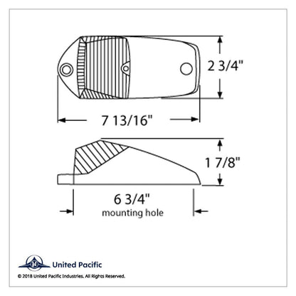 Chrome Plated Metal Pick-Up/SUV Cab Light with 15 LED Amber Square Cab Light
