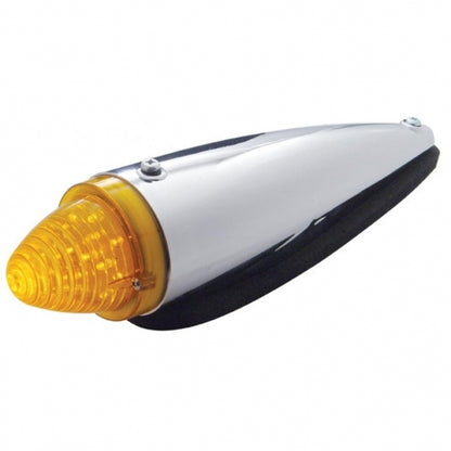 Chrome Plastic Cab Light with 13 LED Amber Truck-Lite Style Beehive Light