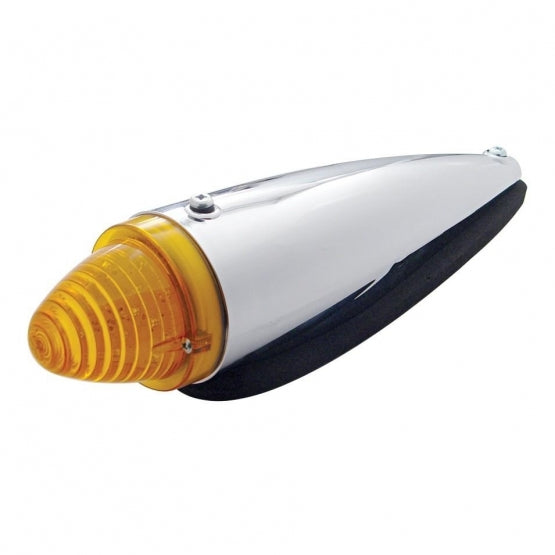 Chrome Plastic Cab Light with 13 LED Amber Truck-Lite Style Beehive Light