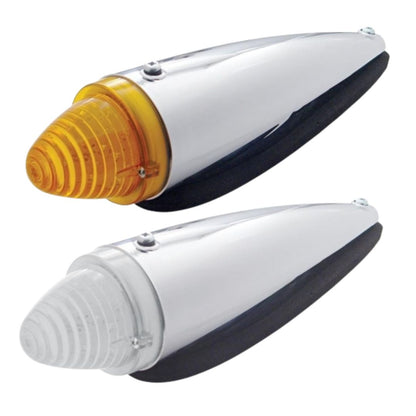 Chrome Plastic Cab Light with 13 LED Amber Truck-Lite Style Beehive Light