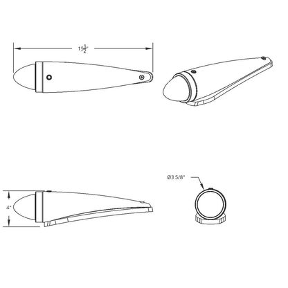 Chrome Plastic Cab Light with 13 LED Amber Truck-Lite Style Watermelon Light