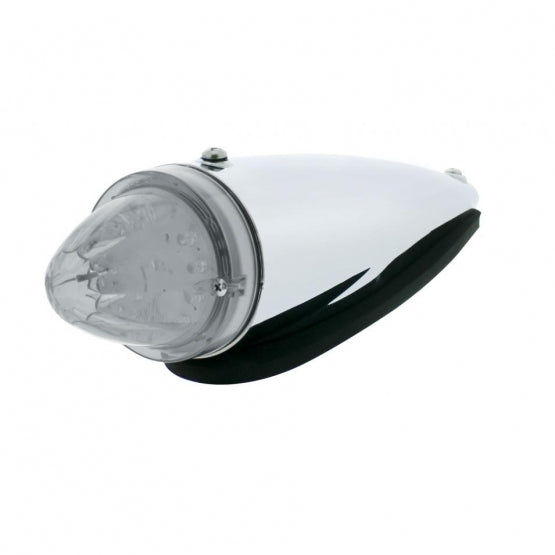Chrome Plastic Cab Light with 13 LED Amber Truck-Lite Style Watermelon Light