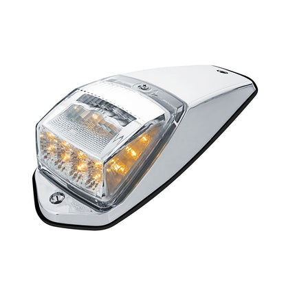 Chrome Plastic Grakon 5000 Style Cab Light with 17 LED Amber Reflector Square Cab Light