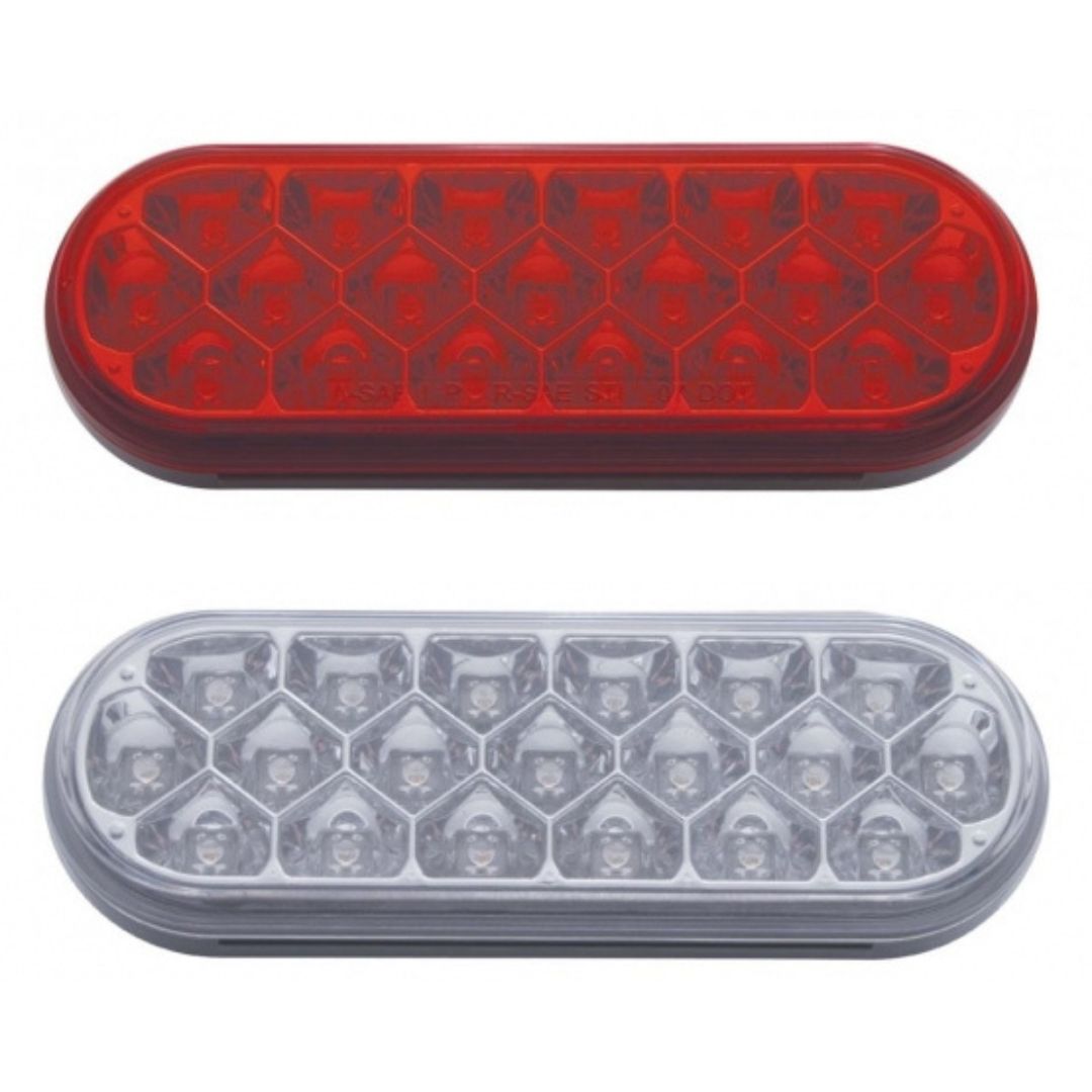 Red Stop/Turn/Tail 19 LED 6" Oval Reflector Light