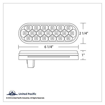 Red Stop/Turn/Tail 19 LED 6" Oval Reflector Light