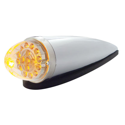 Chrome Plastic Cab Light with 17 LED Dual Function Amber Reflector Watermelon Light