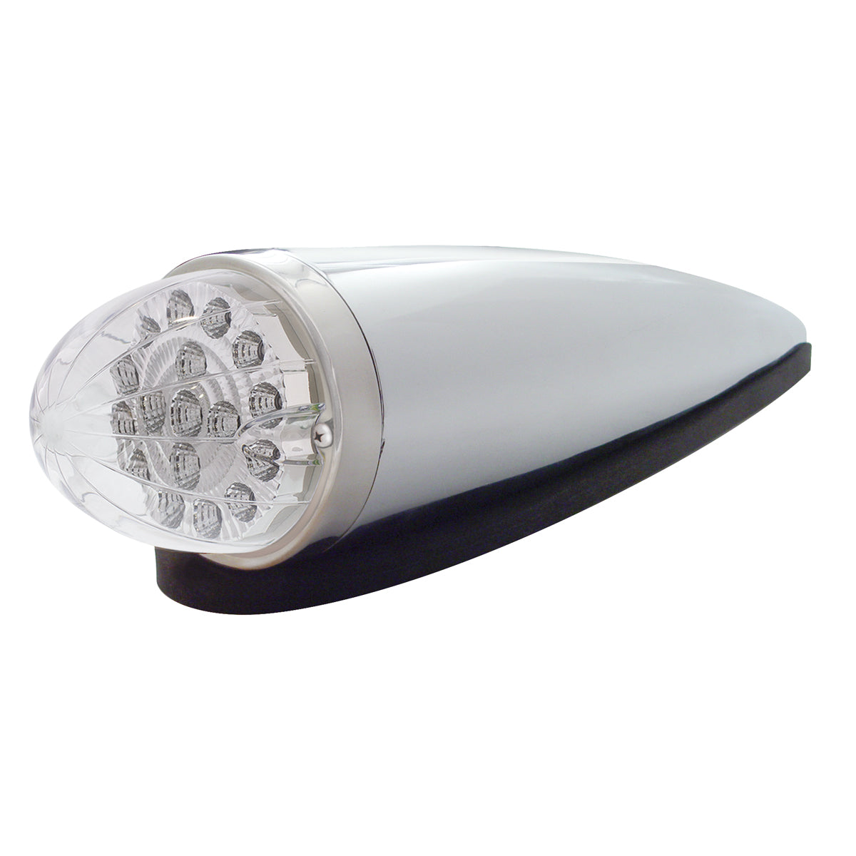 Chrome Plastic Cab Light with 17 LED Dual Function Amber Reflector Watermelon Light