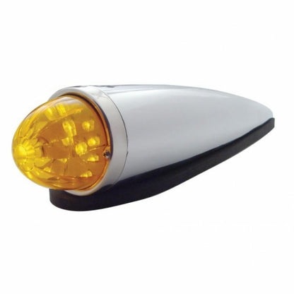 Chrome Plastic Cab Light with 17 LED Dual Function Amber Watermelon Light