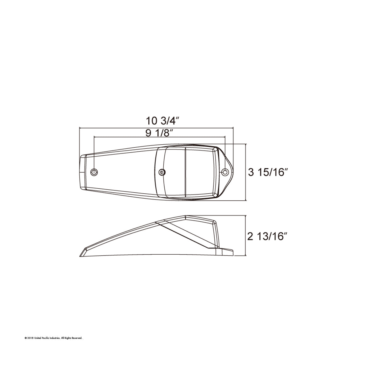 Chrome Plastic Grakon 5000 Style Cab Light with 36 LED Amber Square Cab Light