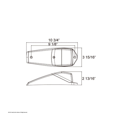 Chrome Plastic Grakon 5000 Style Cab Light with 36 LED Amber Square Cab Light