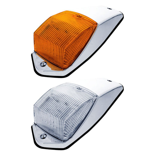 Chrome Plastic Grakon 5000 Style Cab Light with 36 LED Amber Square Cab Light