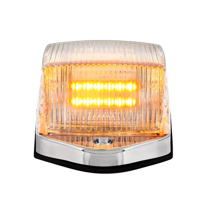 Chrome Plastic Grakon 5000 Style Cab Light with 36 LED Amber Square Cab Light