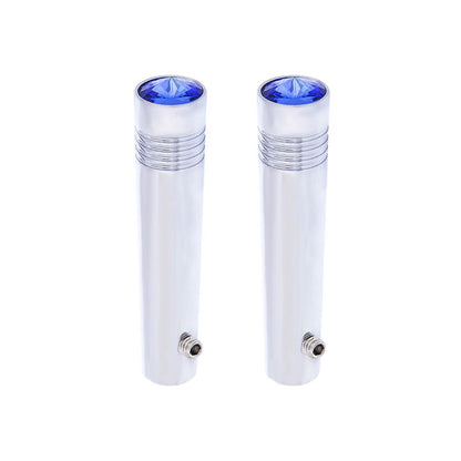 Pair of Chrome Plated Long Pointed Toggle Switch Extension with Crystal