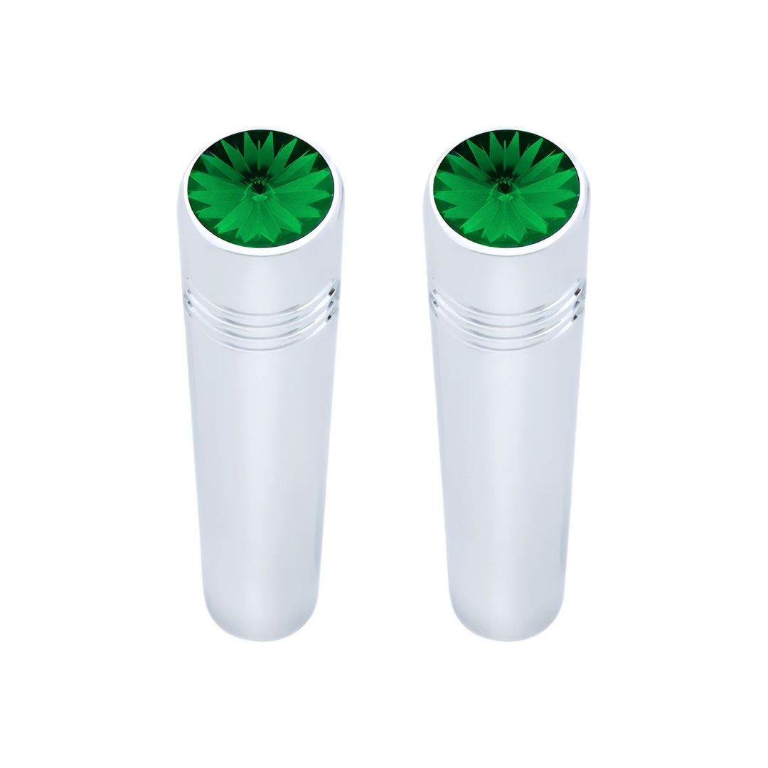 Pair of Chrome Plated Long Pointed Toggle Switch Extension with Crystal