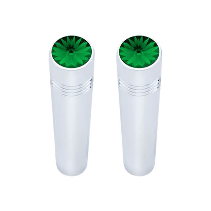 Pair of Chrome Plated Long Pointed Toggle Switch Extension with Crystal