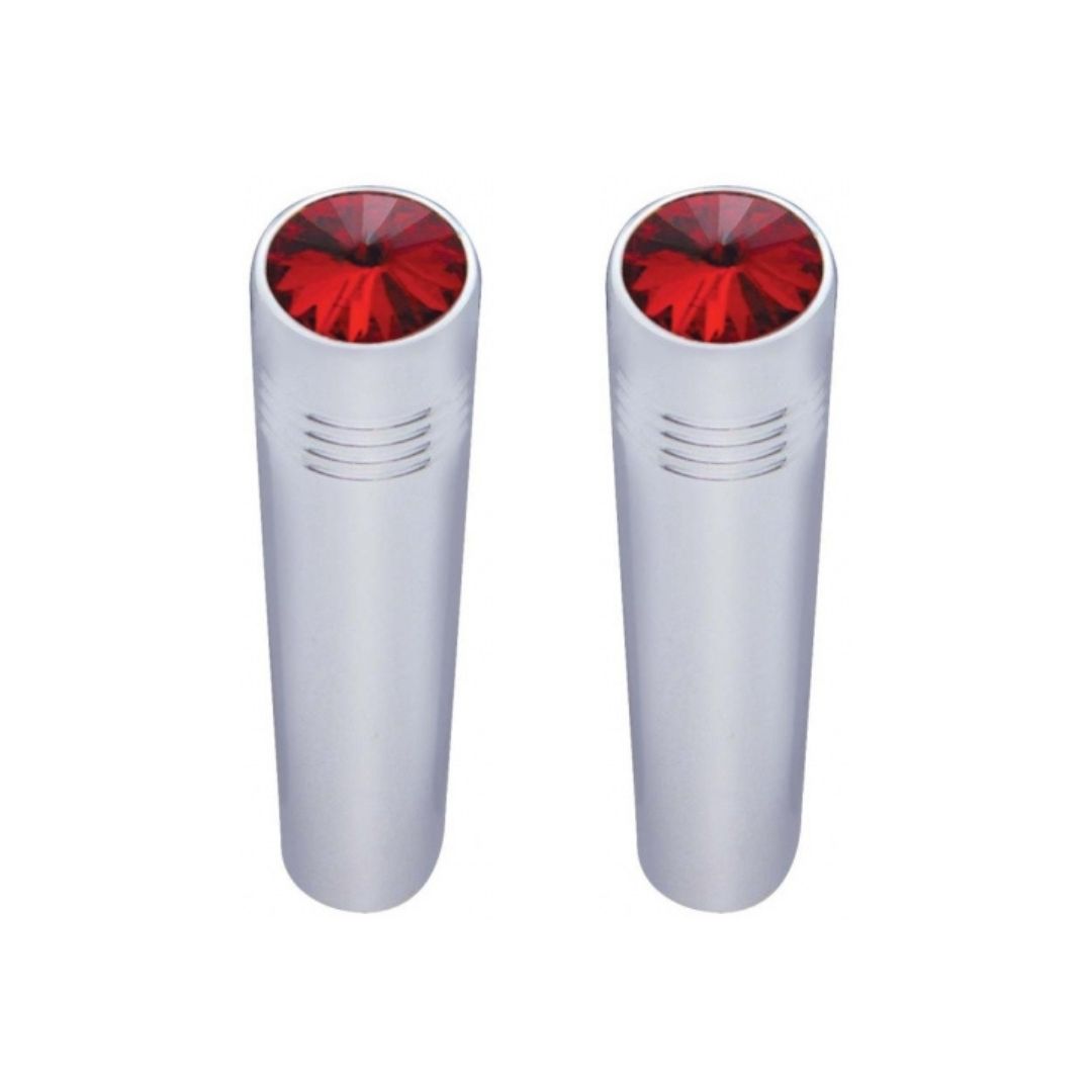 Pair of Chrome Plated Long Pointed Toggle Switch Extension with Crystal