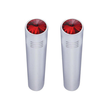 Pair of Chrome Plated Long Pointed Toggle Switch Extension with Crystal