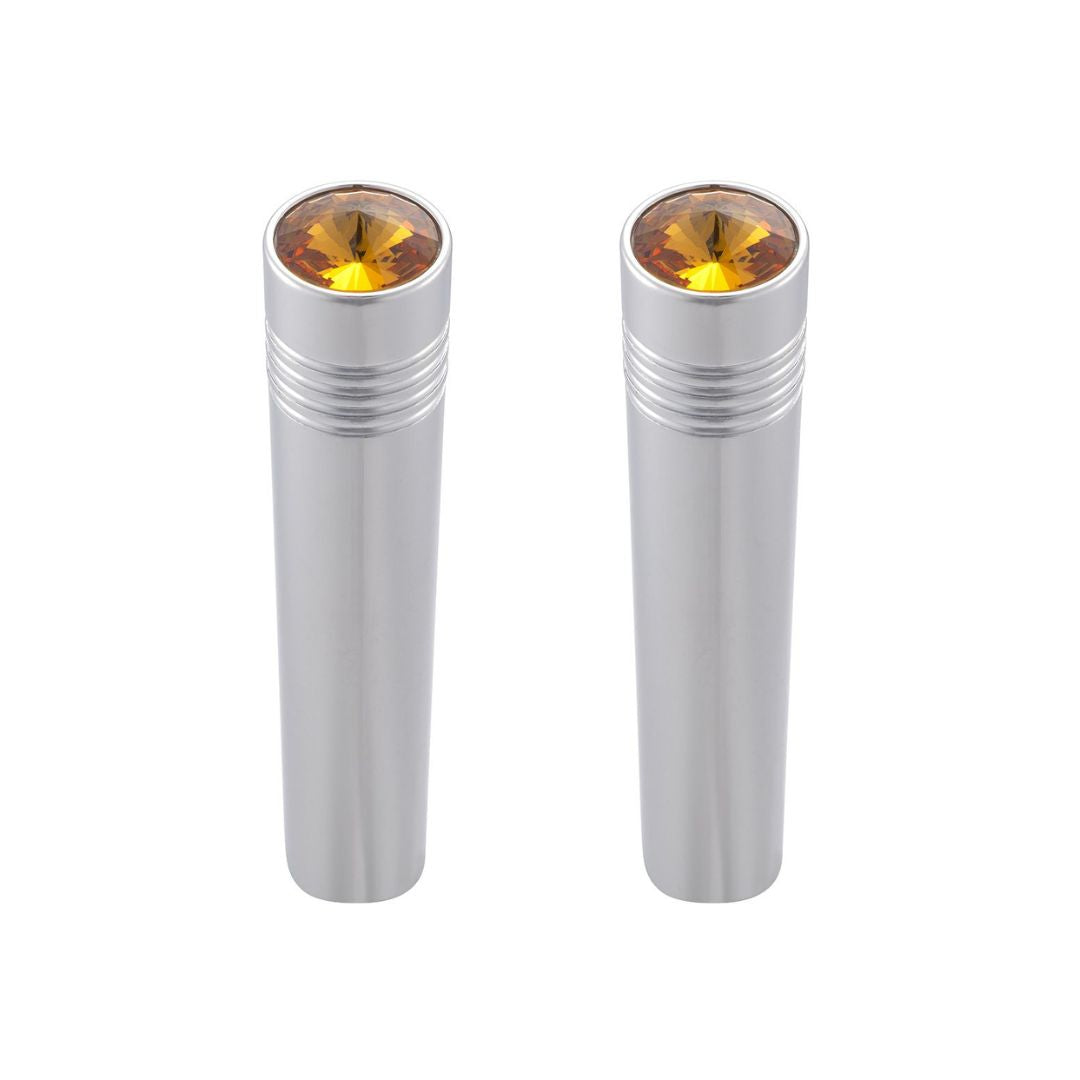 Pair of Chrome Plated Long Pointed Toggle Switch Extension with Crystal