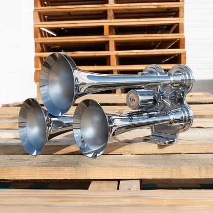 4 Trumpet Mini Chrome Train Horn