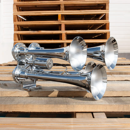 4 Trumpet Mini Chrome Train Horn