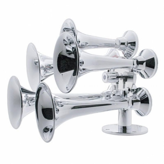 5 Trumpets Air Powered Chrome Train Horn