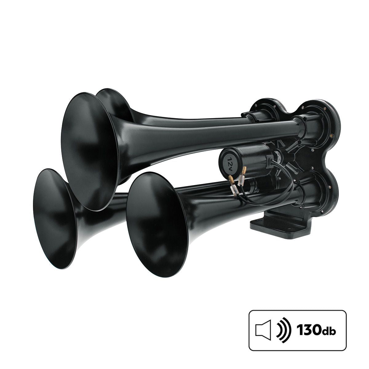 4 Trumpet Mini Black Train Horn