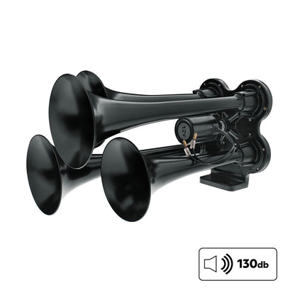 4 Trumpet Mini Black Train Horn
